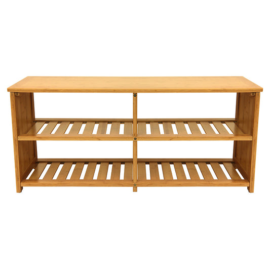 10-Pair Bamboo Entryway Storage Bench