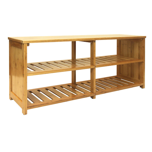 10-Pair Bamboo Entryway Storage Bench